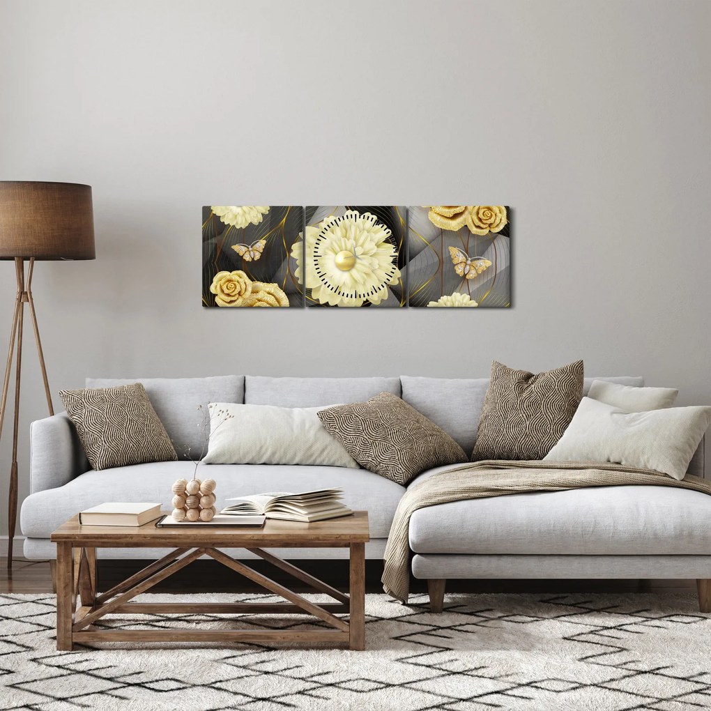 Obraz - Decor II. (z zegarem) (90x30 cm)