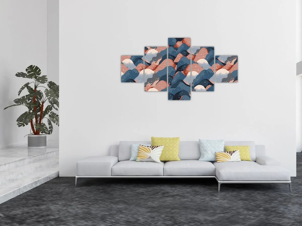 Obraz - Fale i wzgórza (125x70 cm)