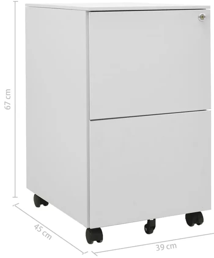 Kontenerek jasnoszary na kółkach E6-R21