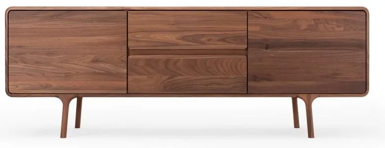 Brązowa szafka pod TV z litego drewna orzechowego 180x65x45 cm Fawn – Gazzda