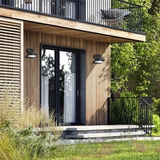 Nowoczesny czarny kinkiet solarny z czujką ruchu - 6.8W B0-N79