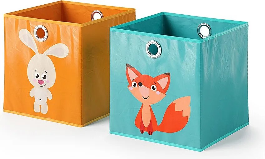 Skrzynia składana pomarańczowy/niebieski 30x30x30