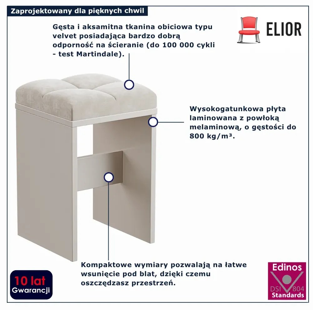 Kaszmirowy taboret welurowym siedziskiem R2-R13