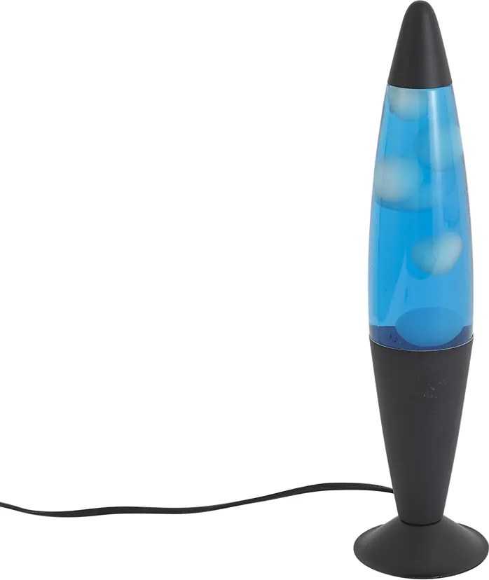 Lampa lawa niebieska z białym woskiem z diodą LED - Molten Lava