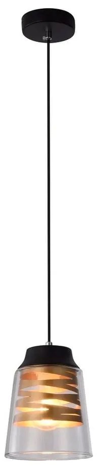 Czarna lampa wisząca ze szklanym kloszem Fresno – Candellux Lighting