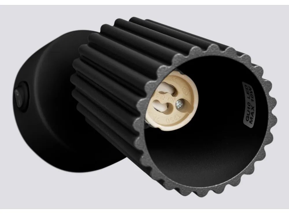 Czarna lampa punktowa 8x16 cm Gleam – Sollux