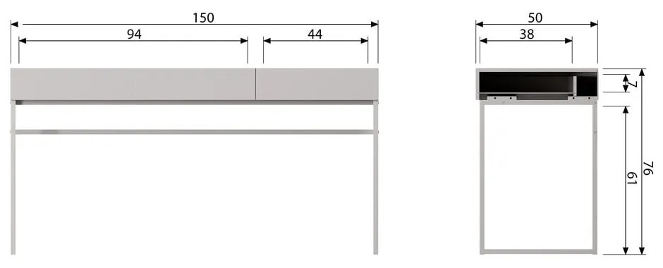 Biurko 50x150 cm Basic – vtwonen