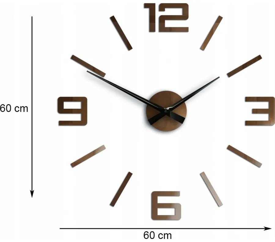 Zegar ścienny naklejany duży nowoczesny akrylowy na ścianę do kuchni salonu