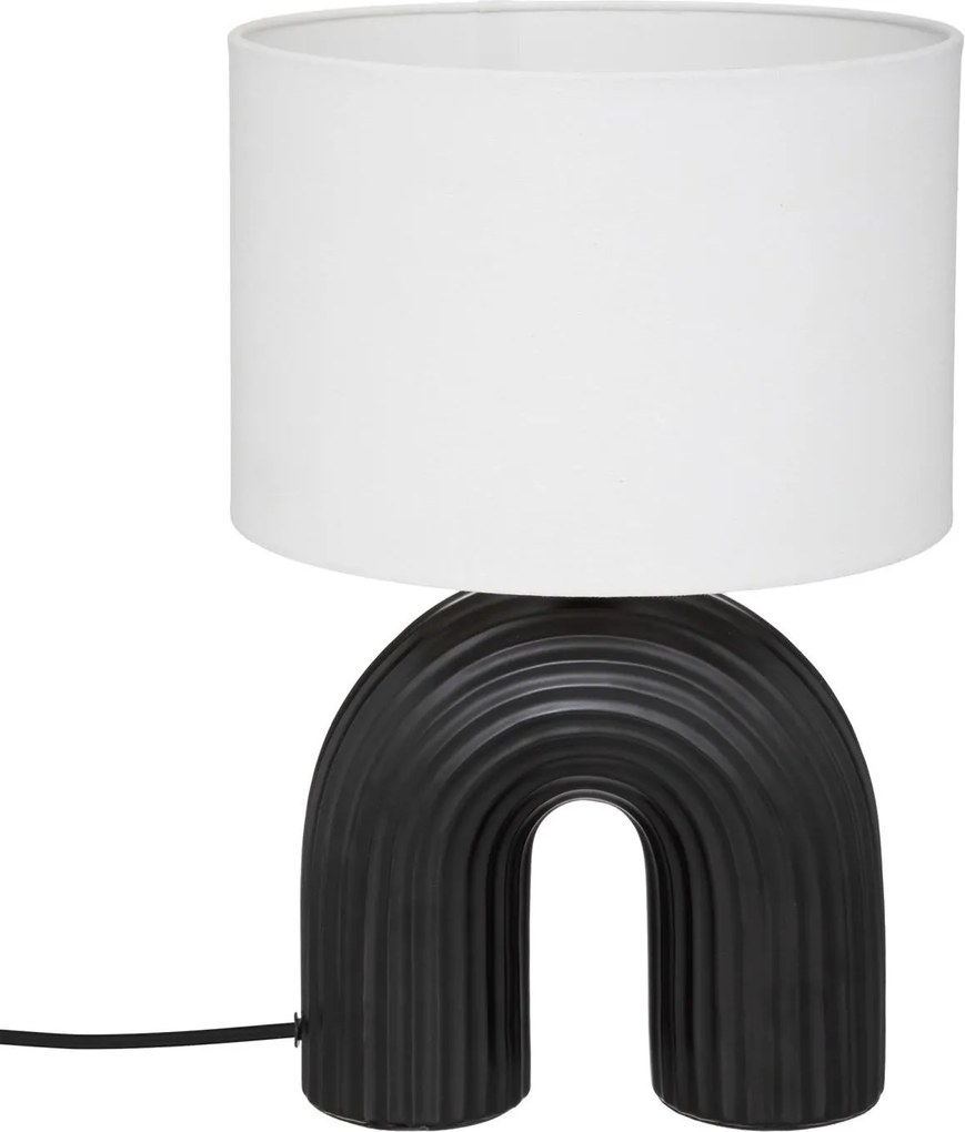 Lampa z abażurem Eidel i z ceramiczną podstawą, 40,5 cm