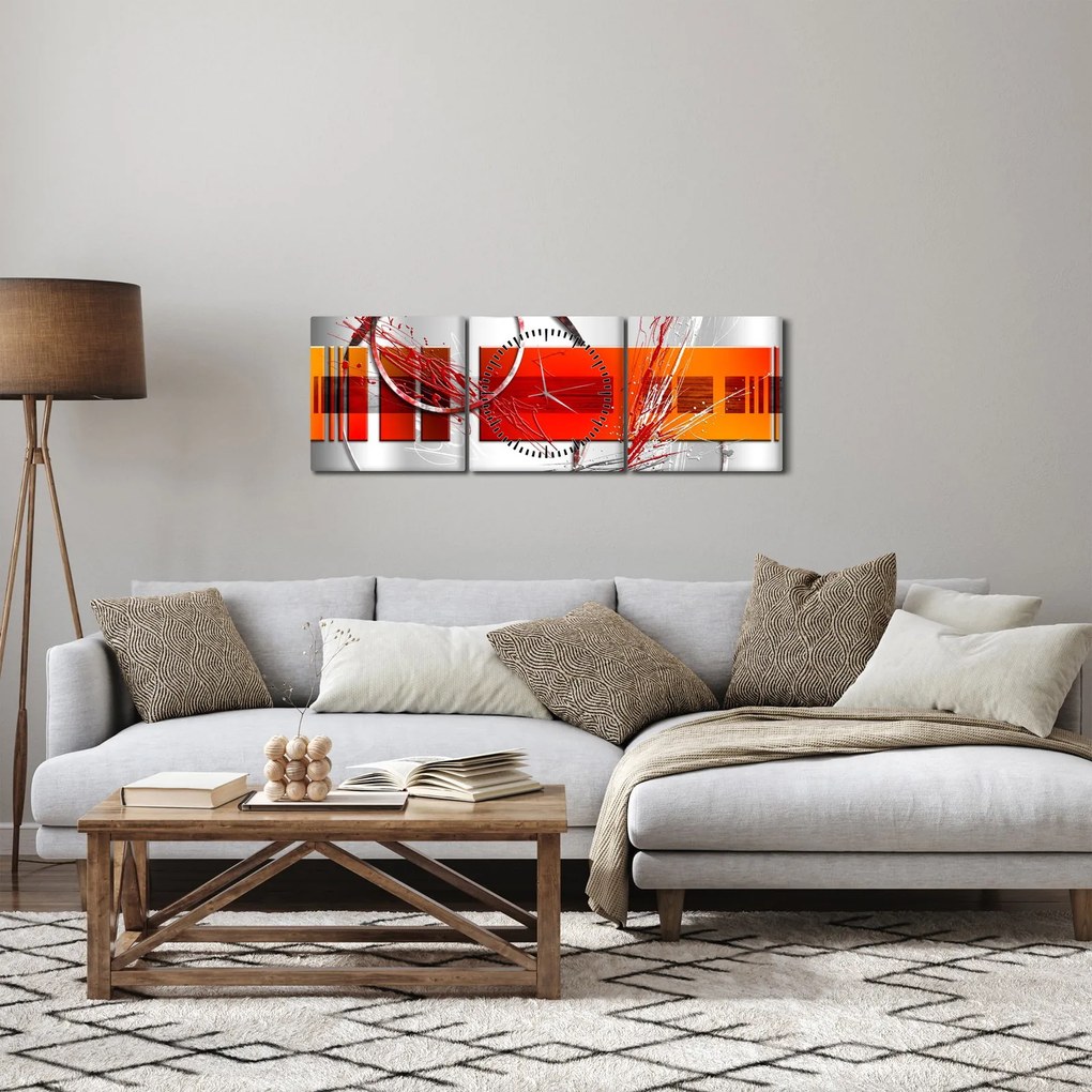 Abstrakcyjny obraz (z zegarem) (90x30 cm)