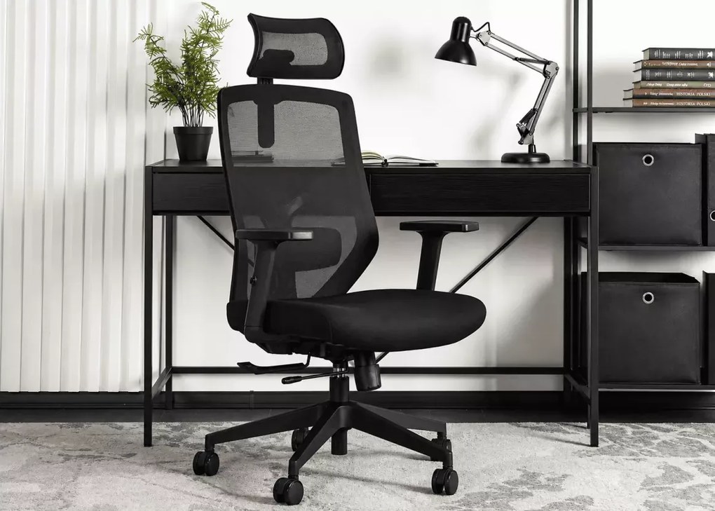 Ergonomiczny obrotowy fotel biurowy Fronnie z regulowanym zagłówkiem i mechanizmem kołyski dla zdrowej i komfortowej pracy