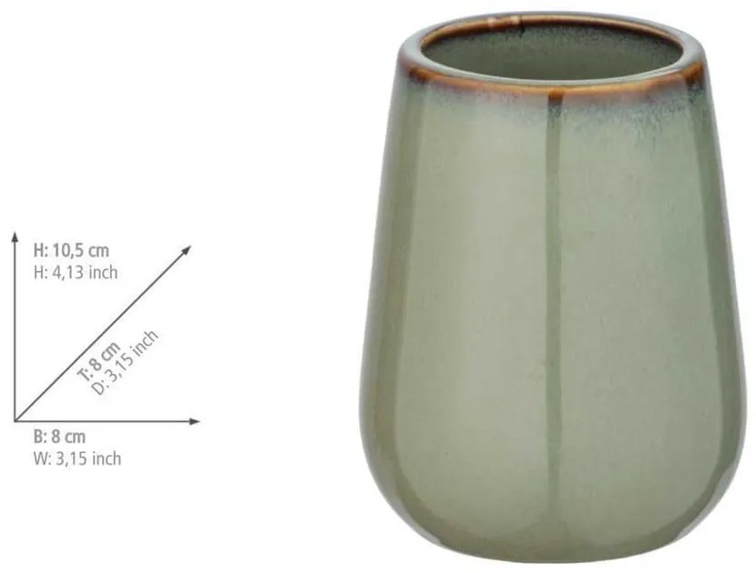 Zielony zestaw ceramicznych akcesoriów łazienkowych Sermione – Wenko