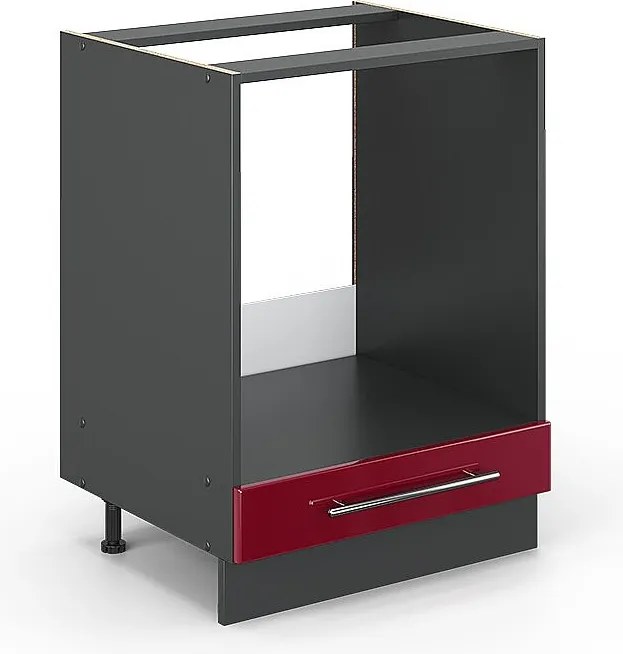 Szafka kuchenna bordowa czerwień wysoki połysk 60x51.6x82 fame-line