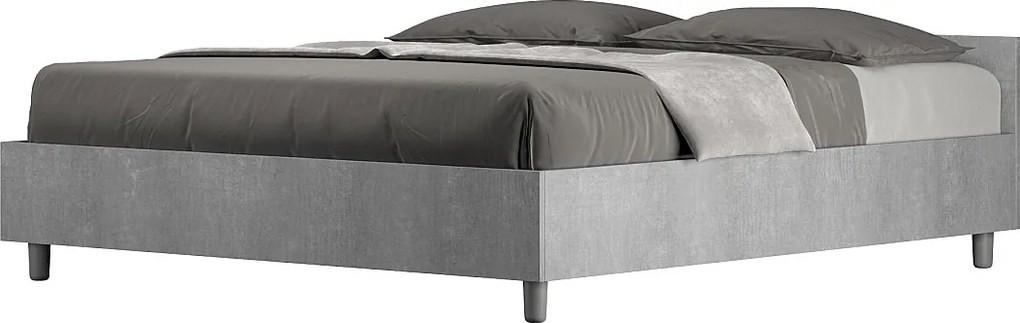 Łóżko wyposażone w stelaż z listwami 160x200 Cementu Nuamo