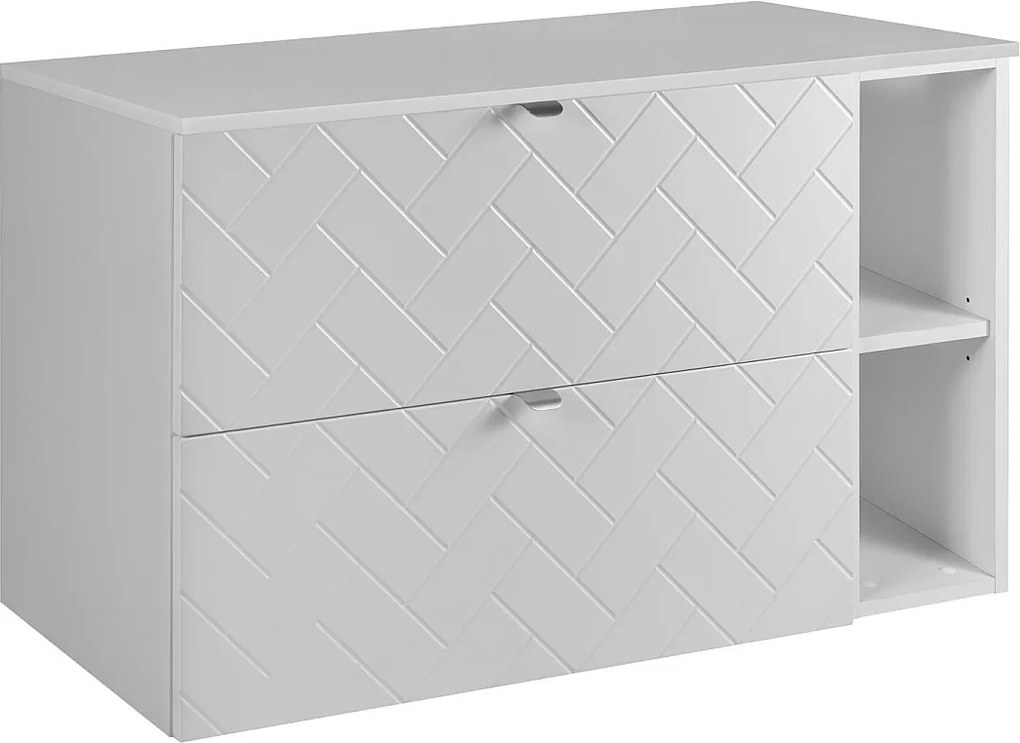 Meble łazienkowe, Biały Mat, 100 x 57 x 46 cm, uchwyty srebrne