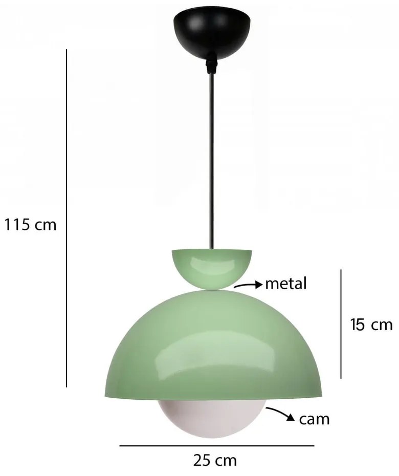Lampa wisząca z metalowym kloszem ø 25 cm Arta – Opviq lights