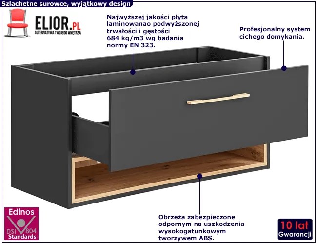 Podwieszana szafka łazienkowa z umywalką Luzof 3X