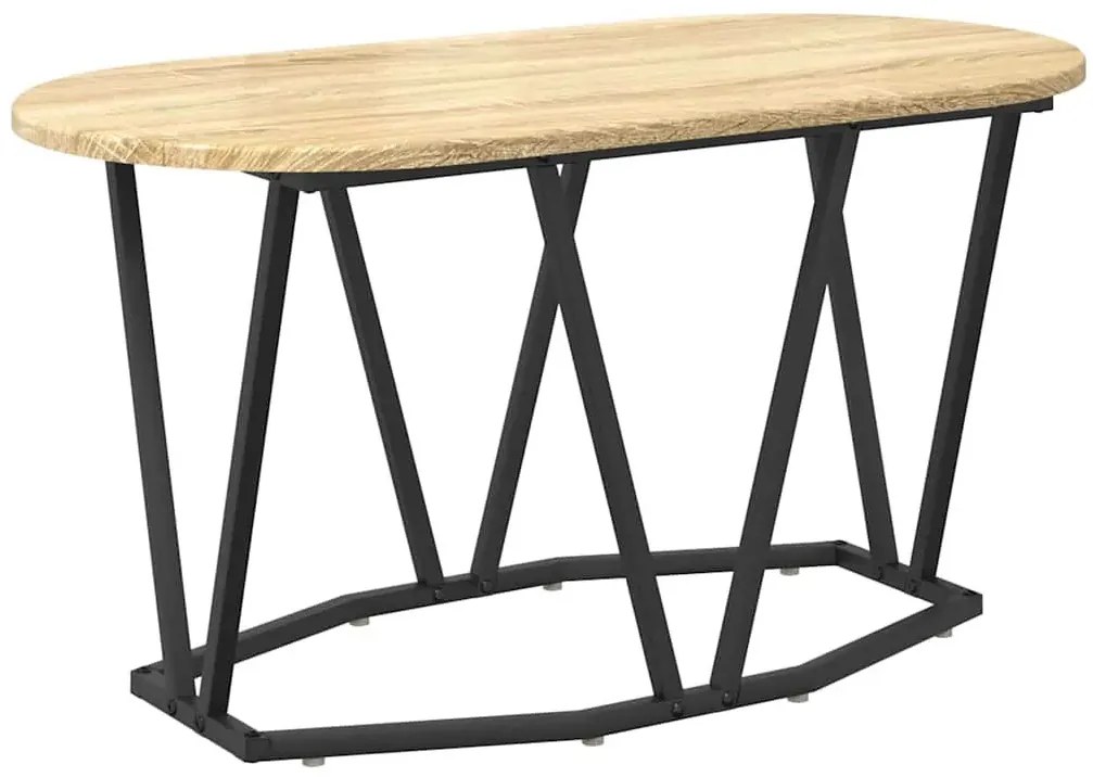 Owalny stolik kawowy w stylu loft dąb sonoma G0-E52