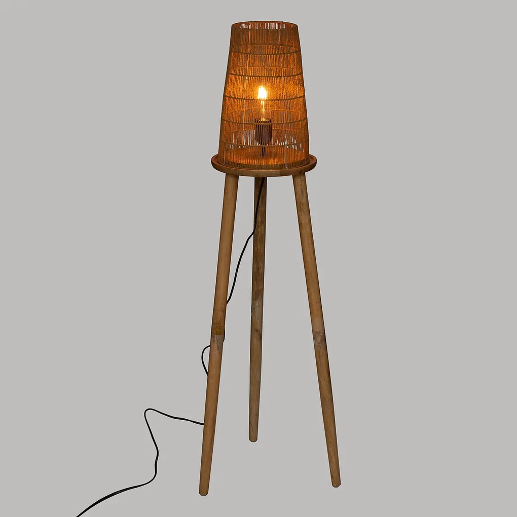 Lampa podłogowa AJMAL z naturalną plecionką, 127 cm