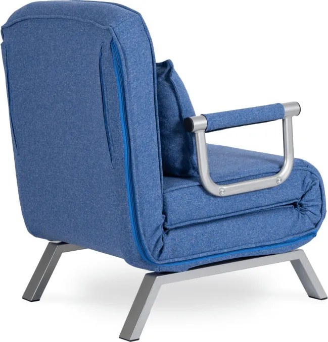 Fotel Rozkładany BART Wypoczynkowy Niebieski do Spania Leżanka Nowoczesny
