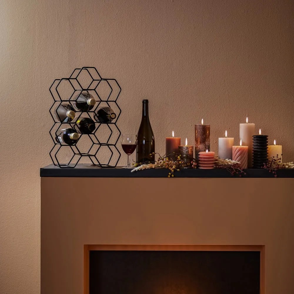 Czarny metalowy regał na wino na 12 butelek Salbris – Light &amp; Living