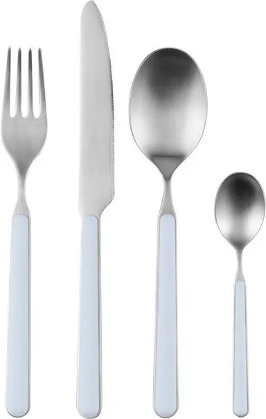 Jasnoniebieskie/w kolorze srebra sztućce 4 szt. ze stali nierdzewnej dla 1 osoby Noli – noo.ma