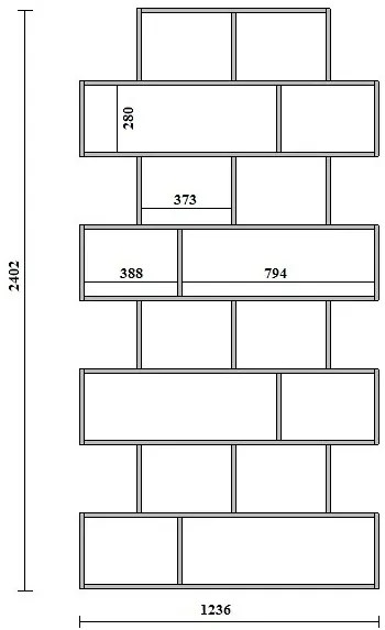 Szary otwarty regał stojący lub wiszący C2-C64