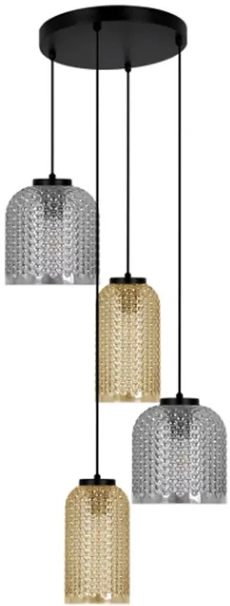 Wisząca lampa grafitowo-beżowa H0-N53