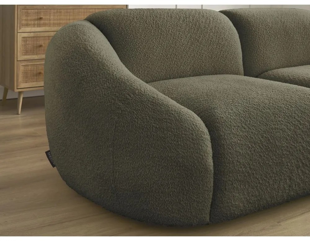 Zielona sofa z materiału bouclé 230 cm Tina – Bobochic Paris