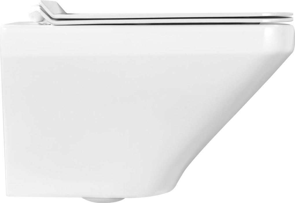 Miska WC wisząca bezkołnierzowa biała SANYA z deską wolnoopadająca typu Slim