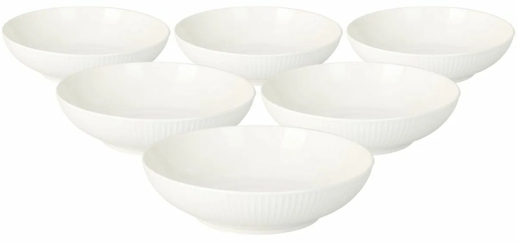 Zestaw 6 porcelanowych talerzy głębokich Linie 20 cm