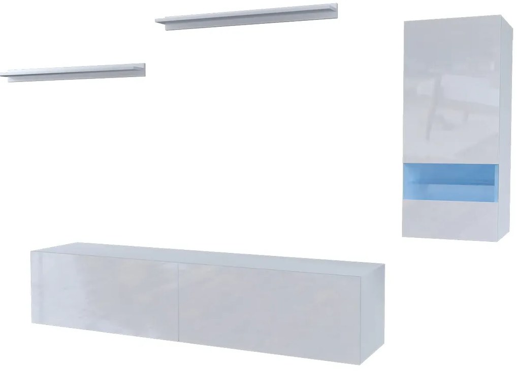 Meblościanka modułowa biały połysk 30x12x4 H6-M34