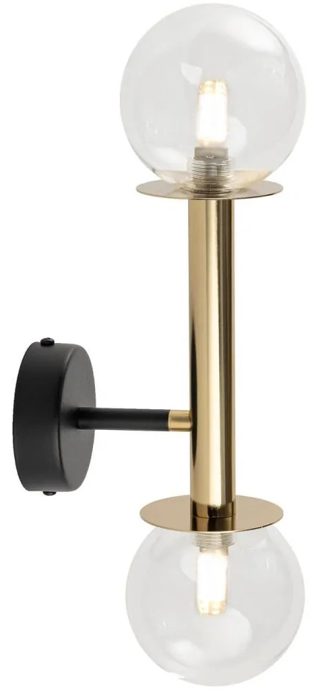 Kinkiet DAISY 2xG9/12W/230V złoty/czarny/przezroczysty