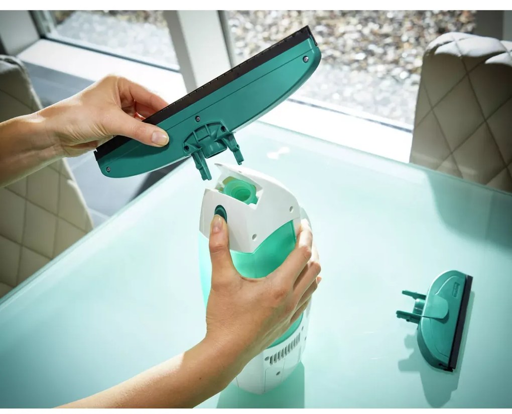 Leifheit odkurzacz do okien Window Cleaner s mopem, drążkiem 43 cm, nasadką ssącą 17 cm czarny 51016