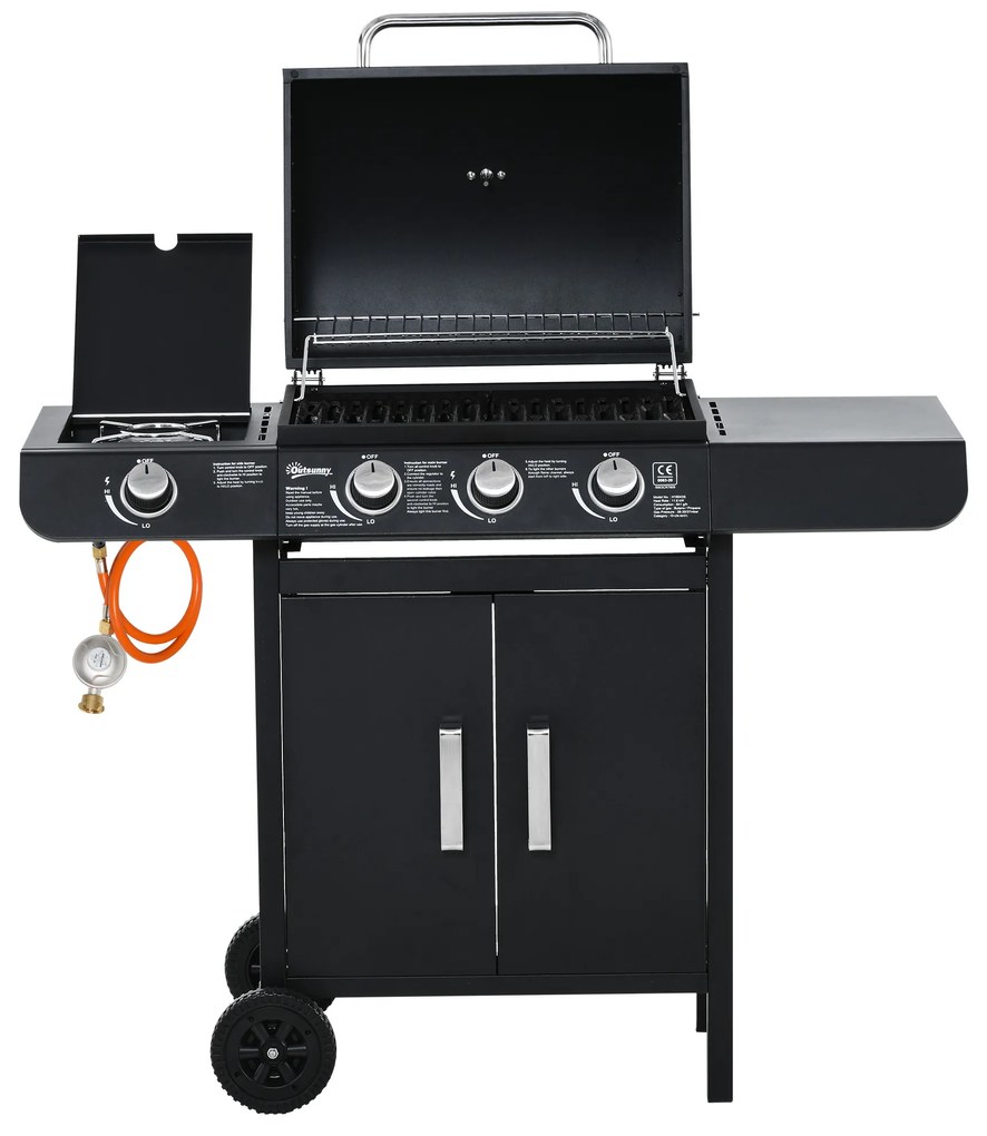 Outsunny grill gazowy przenośny mały średni duży grill ogrodowy na gaz do ogrodu i na taras | Aosom PL