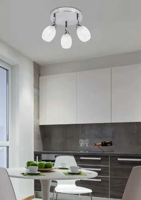 Okrągły srebrny plafon led - K521-Kaffo