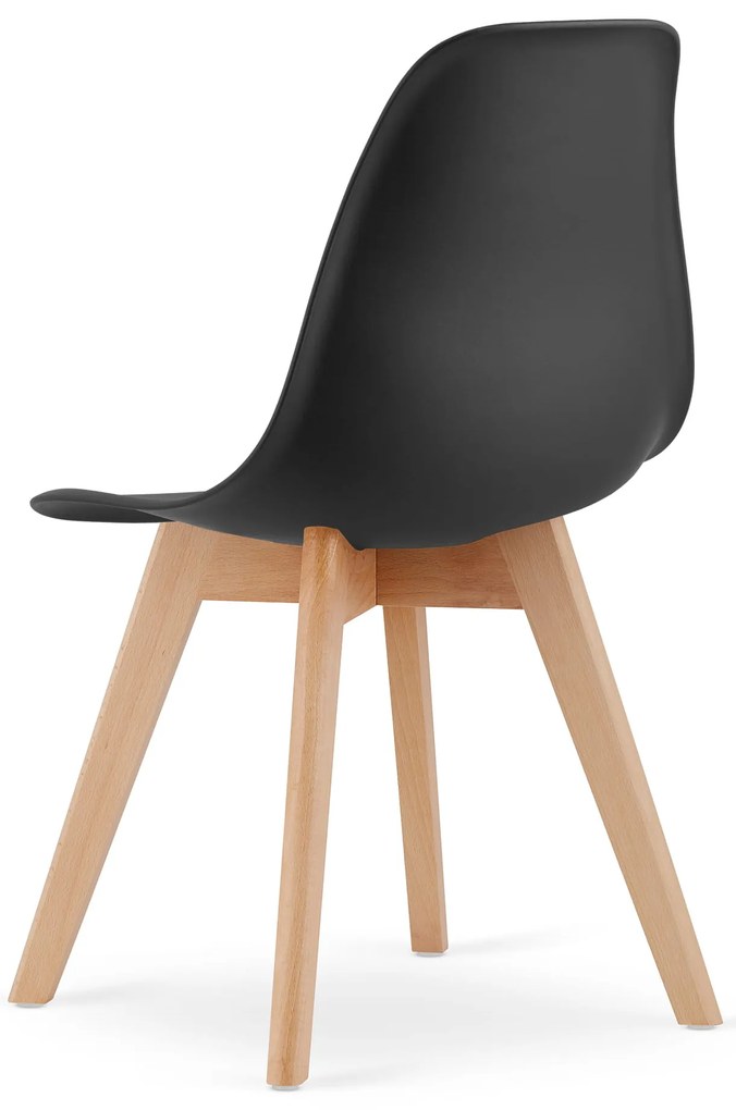 Czarne krzeslo KITO z bukowymi nogami
