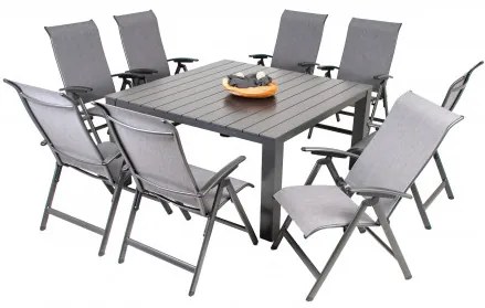 PRATO YELMO ALU - zestaw ogrodowy aluminiowy 8+1