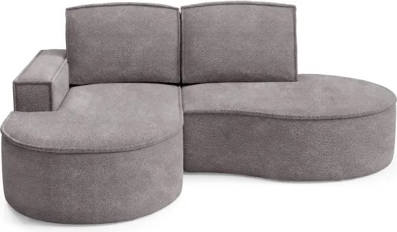 Narożnik MOLLY Lewostronny bez funkcji spania, wolnostojący tkanina ABRIAMO 07 Szary