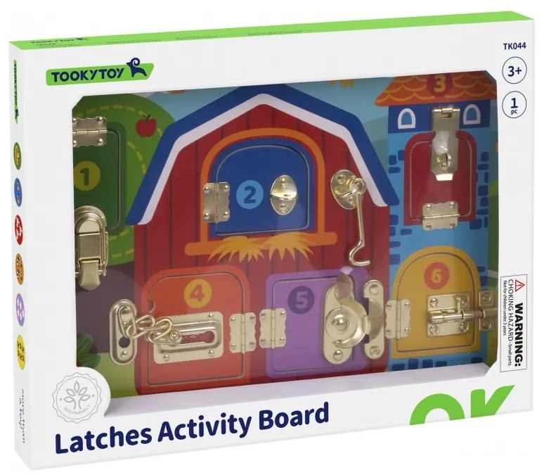 Tooky toy tablica manipulacyjna zamki obrazki farma