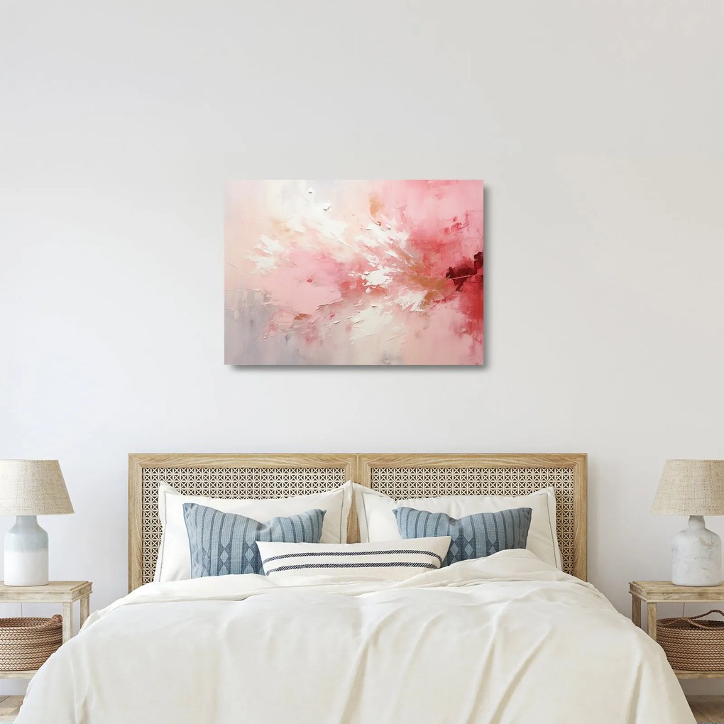 Obraz na szkle - Różowa abstrakcja (70x50 cm)