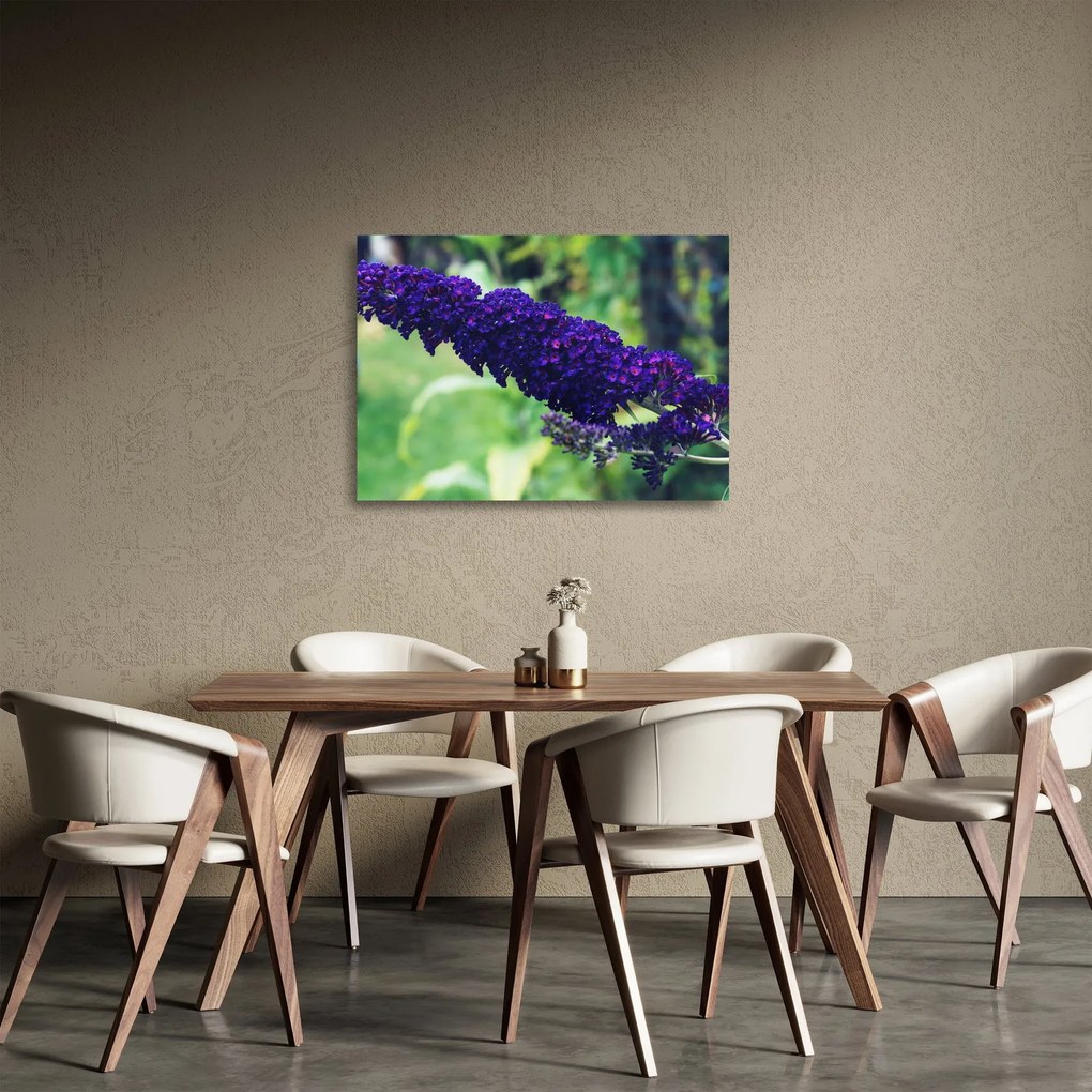 Obraz na szkle - niebieski kwiat (70x50 cm)