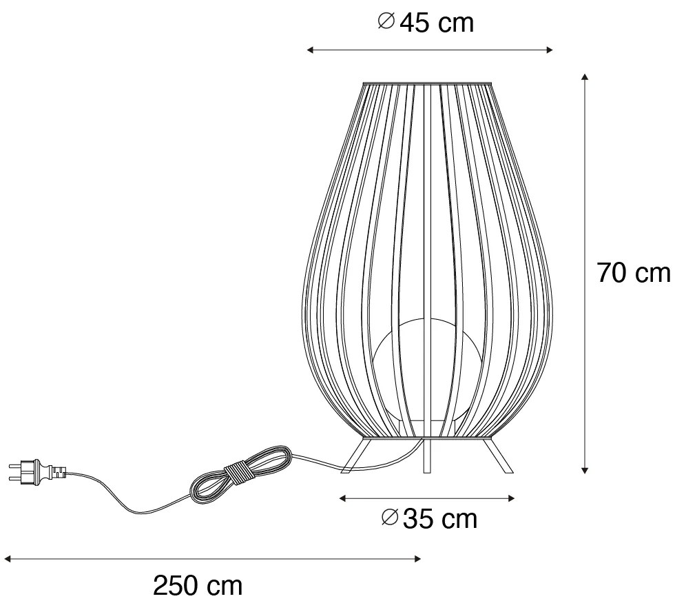 Designerska lampa podłogowa czarna z opalowym kloszem 70 cm - AngelaDesignerski Oswietlenie wewnetrzne