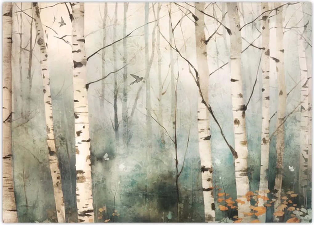 Obraz na szkle - Rysowanie wzoru lasu (70x50 cm)