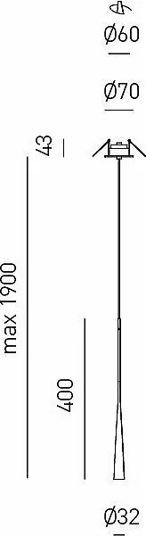 Dafne - lampa wisząca LED 7W 3000K IP20 w kolorze złotym - minimalistyczna lampa sufitowa LED z aluminium - zasilacz w zestawie - maks. długość 190 cm