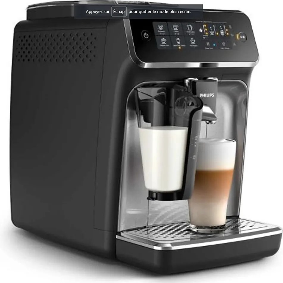 Ekspres do espresso Philips Serii 3200 EP3546/70 czarny, 15 bar, ceramiczny młynek 12 poziomów, połączony Wi-Fi, LatteGo