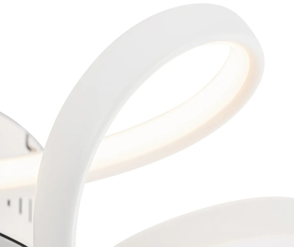 Biały Wentylator sufitowy z lampą 55 cm z LED z możliwością ściemniania i pilotem - MandyDesignerski Oswietlenie wewnetrzne