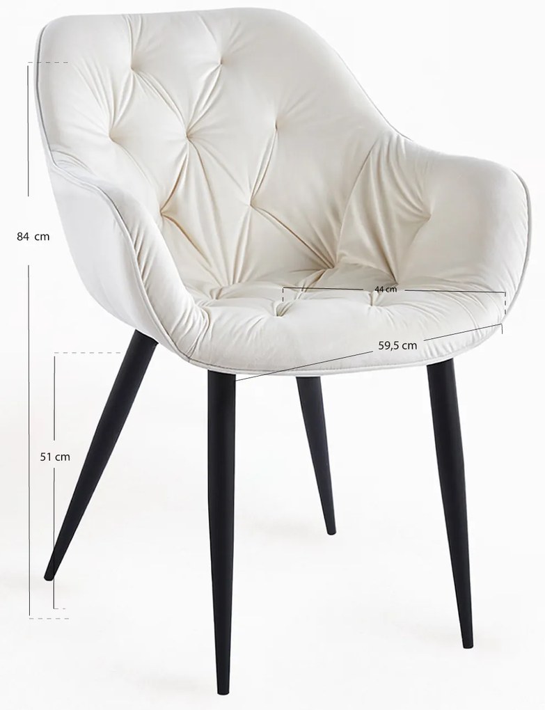 Krzeso Zandel z czarnego aksamitu