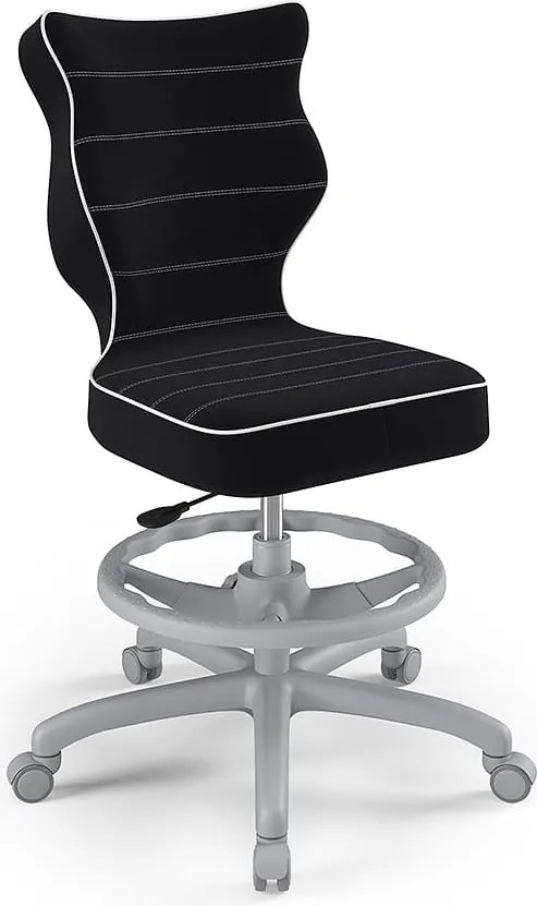 Ergonomiczne krzesło biurkowe dla nastolatka Petit Grey rozmiar 5 (146-176,5 cm) z podnóżkiem