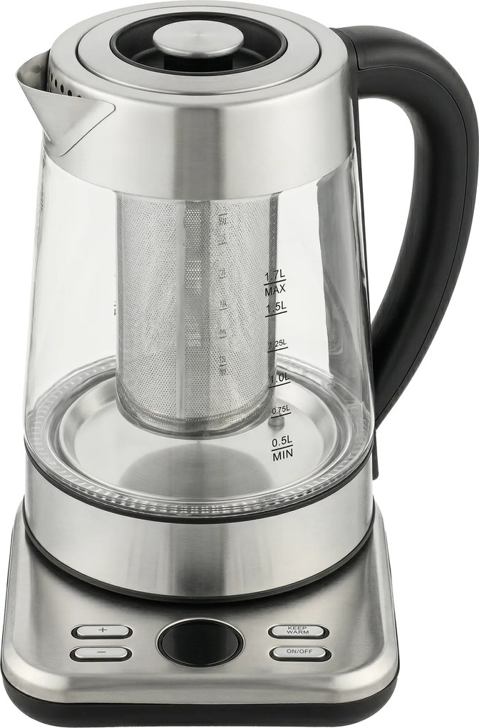 HOMCOM Elektryczny czajnik, 1,7L, szybkie gotowanie, 2200W, z termostatem Strix, sitkiem do herbaty, funkcją utrzymania ciepła | Aosom PL